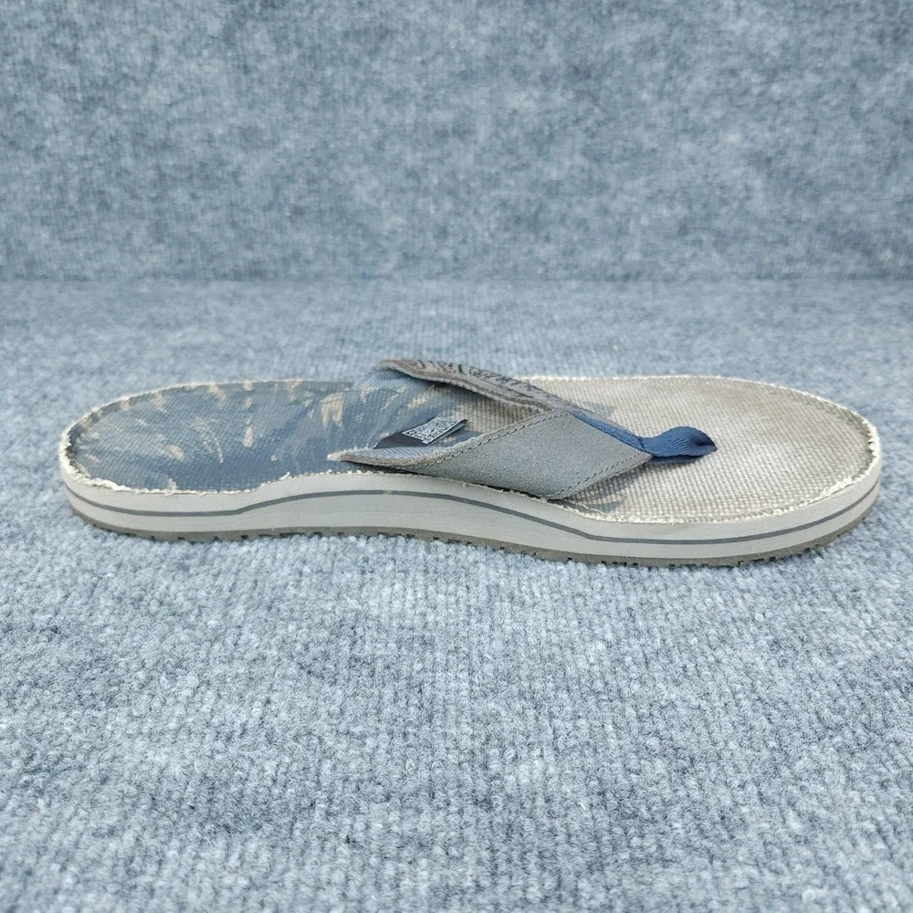 Teva Flip Flop Sandals Mens Size 11 Gray Blue Canvas Slip On Comfort Beach Shoes
